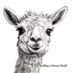 Coloring Pages Featuring Alpaca Faces Close-Up 3