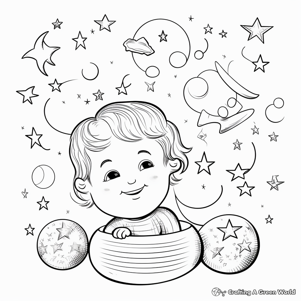 Coloring Pages Featuring Celestial Bodies for Tranquility 1