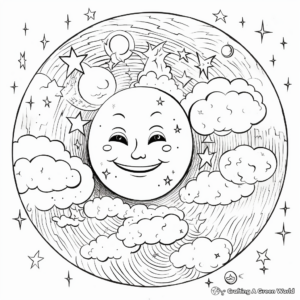 Coloring Pages Featuring Celestial Bodies for Tranquility 2