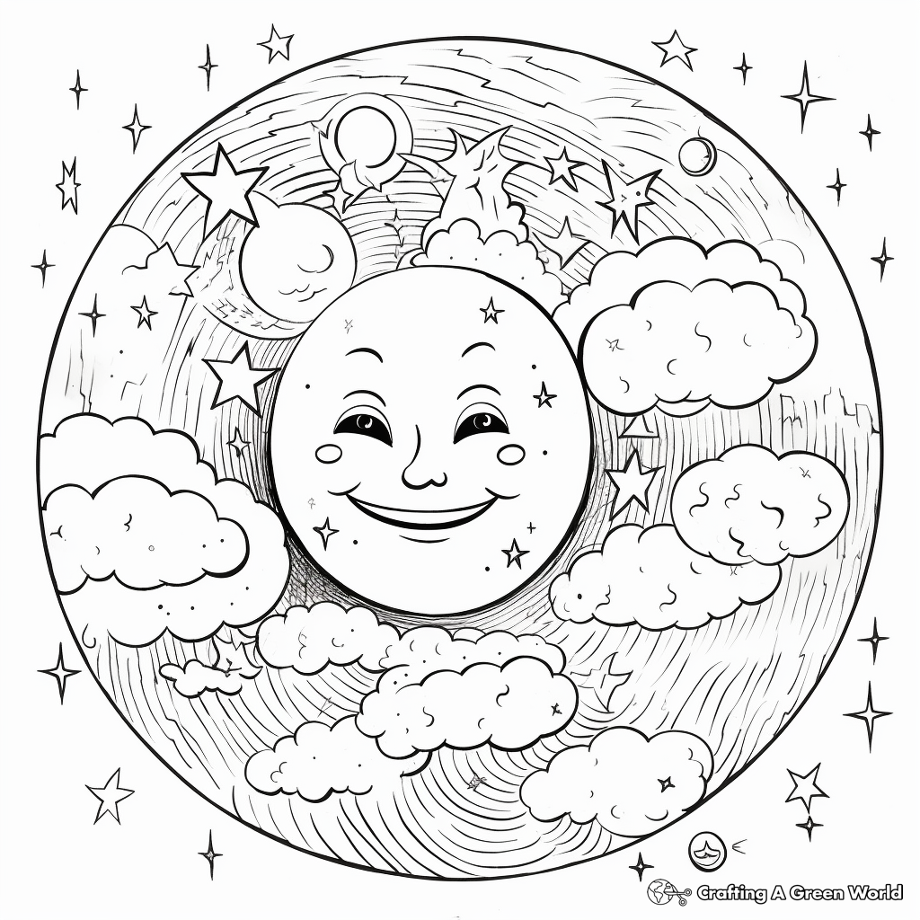 Coloring Pages Featuring Celestial Bodies for Tranquility 2