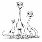 Coloring Pages Featuring Compysognathus with Other Dinosaurs 2