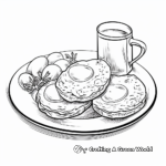 Coloring Pages of a Full English Breakfast with Fried Eggs 4