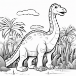 Coloring Pages of Apatosaurus in the Jungle 1