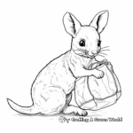 Coloring Pages of Baby Wallaby in Pouch 1