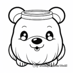 Coloring Pages of Bear Face with Honey Pot 3
