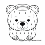 Coloring Pages of Bear Face with Honey Pot 4