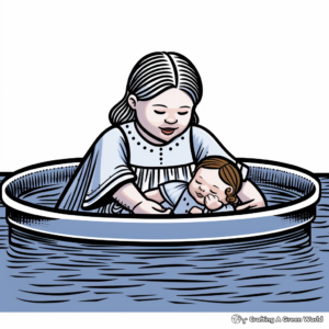 Coloring Pages of Children's Baptism 1