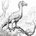 Coloring Pages of Deinonychus in Natural Habitat 2