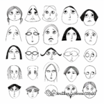 Coloring pages of Different Nose Shapes 1