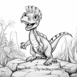 Coloring Pages of Dilophosaurus in its Natural Habitat 3