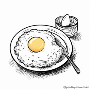 Coloring Pages of Fried Egg and Hash Browns 4