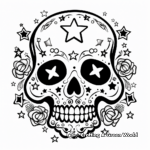 Coloring Pages of Glittery Glam Skulls 1
