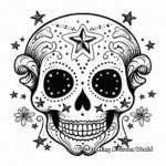 Coloring Pages of Glittery Glam Skulls 2