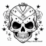 Coloring Pages of Glittery Glam Skulls 4