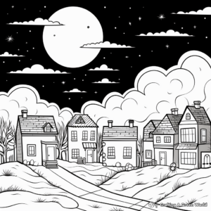 Coloring Pages of October Night Sky 3