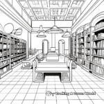 Coloring Pages of Quiet Empty Library 4