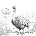 Coloring Pages of Turkey in Natural Habitat 2