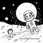 Comet and Astronaut Coloring Pages for Kids 2