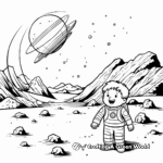 Comet and Astronaut Coloring Pages for Kids 3