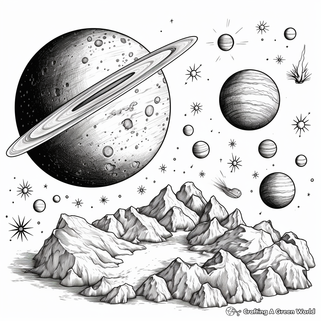 Comets and Asteroids in the Solar System Coloring Pages 3