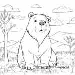 Comic Style Capybara Coloring Pages 4