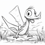 Comic Style Pteranodon Coloring Sheets 4