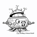 Comic Style: Whimsical Alien Spaceship Coloring Pages 2