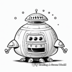 Comic Style: Whimsical Alien Spaceship Coloring Pages 4