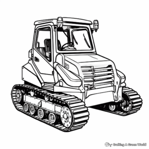 Compact Track Loader Bulldozer Coloring Pages 1