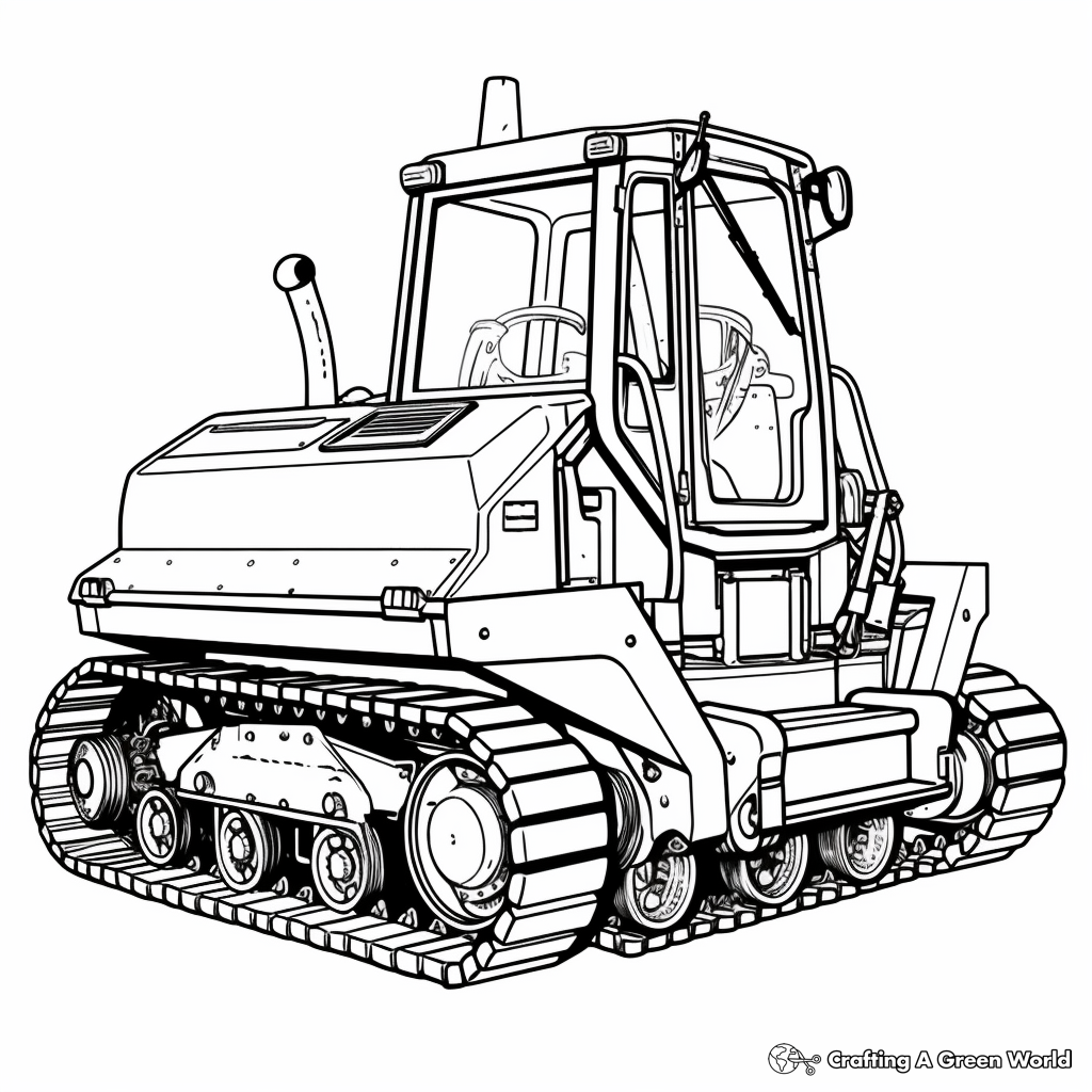 Compact Track Loader Bulldozer Coloring Pages 3