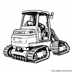 Compact Track Loader Bulldozer Coloring Pages 4