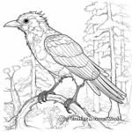 Complejas páginas para colorear de cuervos del bosque para adultos 2