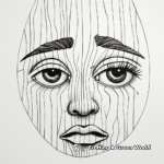 Complex Grieving Face Coloring Pages for Adults 3