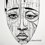 Complex Grieving Face Coloring Pages for Adults 4