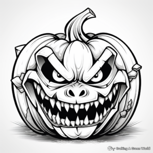 Complex Intricate Jack o Lantern Coloring Sheets 1