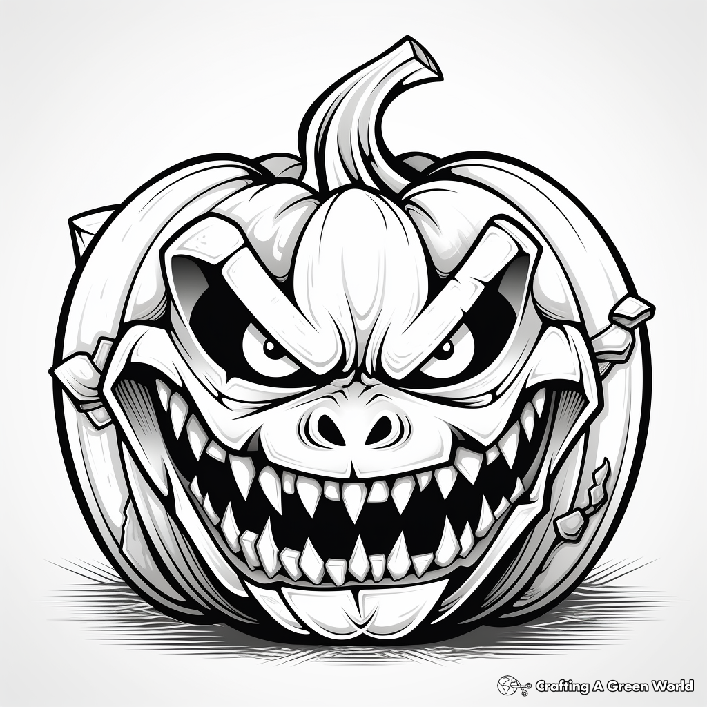 Complex Intricate Jack o Lantern Coloring Sheets 1