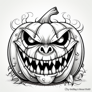 Complex Intricate Jack o Lantern Coloring Sheets 2