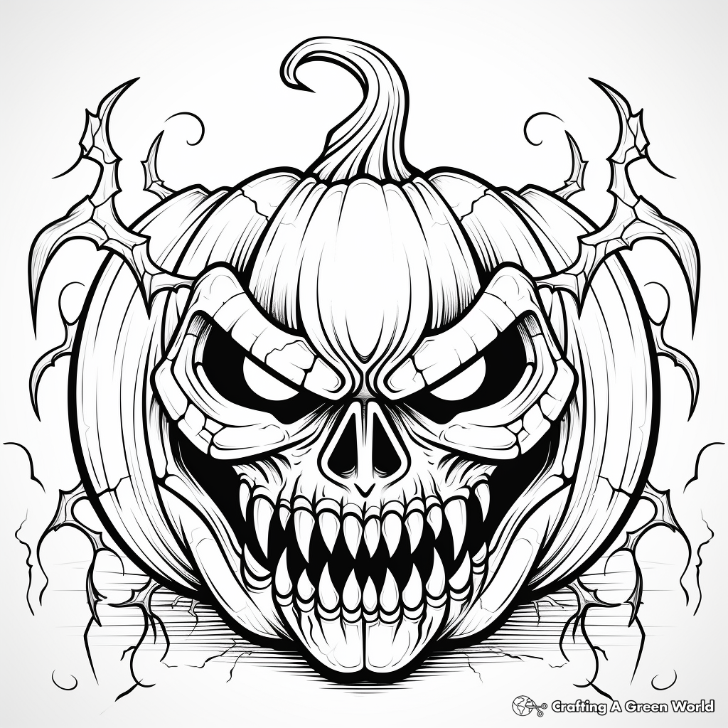 Complex Intricate Jack o Lantern Coloring Sheets 3