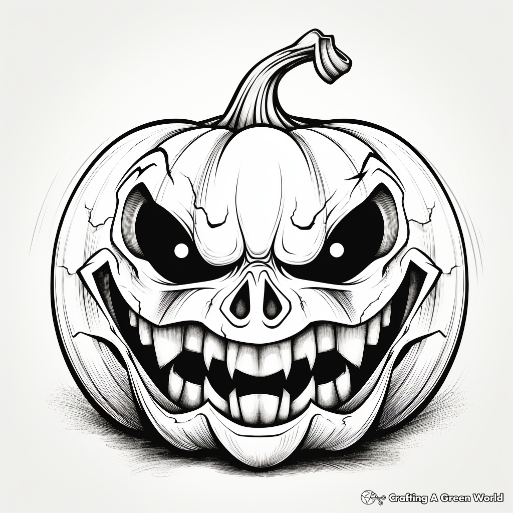 Complex Intricate Jack o Lantern Coloring Sheets 4