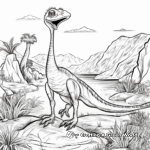 Compysognathus and Jurassic Scenery Coloring Pages 3