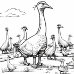 Compysognathus Herd Life Scene Coloring Pages 2