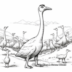 Compysognathus Herd Life Scene Coloring Pages 3
