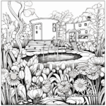 Contemporary Modern Garden Coloring Pages 3