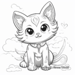 Content Angel Cat on Clouds Coloring Pages 4