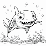 Cool Cartoon Shark Coloring Pages for Kids 3