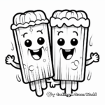 Cool Dual-Flavored Popsicle Coloring Pages 1