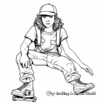 Cool Skateboarder Overalls Coloring Pages for Teens 1