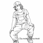 Cool Skateboarder Overalls Coloring Pages for Teens 2