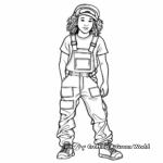 Cool Skateboarder Overalls Coloring Pages for Teens 3