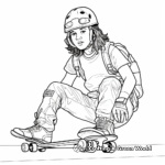 Cool Skateboarder Overalls Coloring Pages for Teens 4